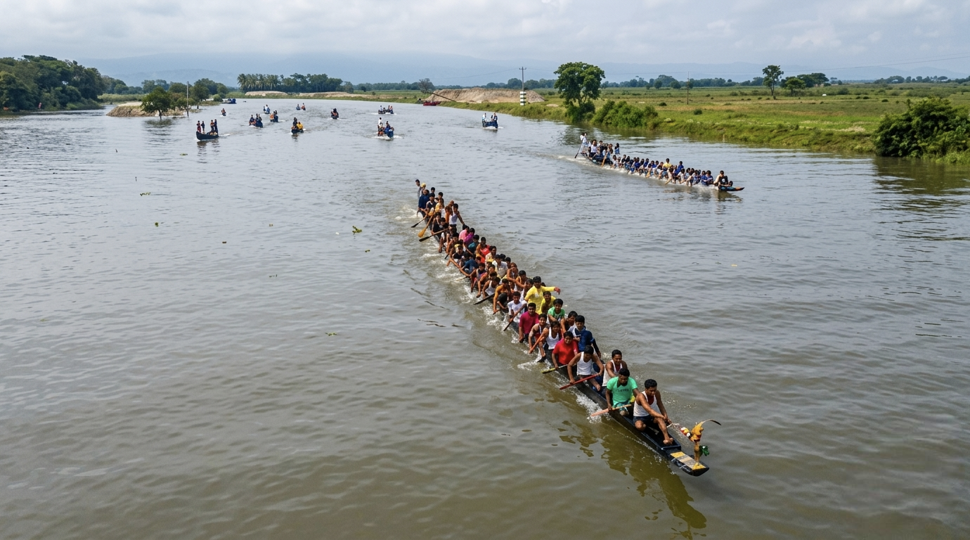 কোম্পানীগঞ্জের জলে বাইচ, ডাঙ্গায় উচ্ছ্বাস